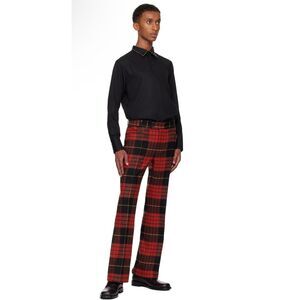 NWOT Ernest W. Baker Tartan 100% Virgin Wool Red Buffalo Plaid Trousers Men's M